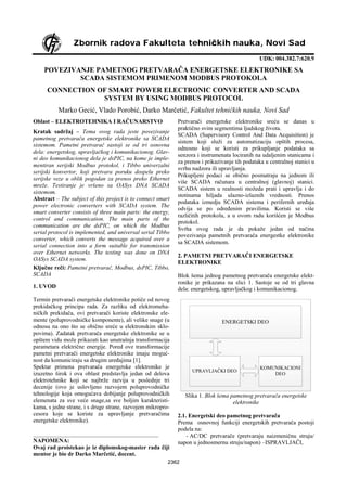 Povezivanje pametnog pretvarača energetske elektronike sa SCADA sistemom