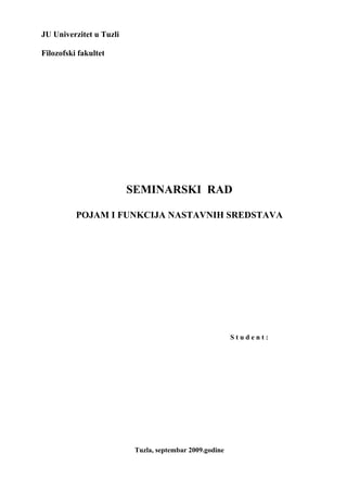 Pojam i funkcija vaspitnih sredstava