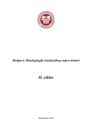 Skripta iz Metodoglogije istraživačkog rada u tehnici