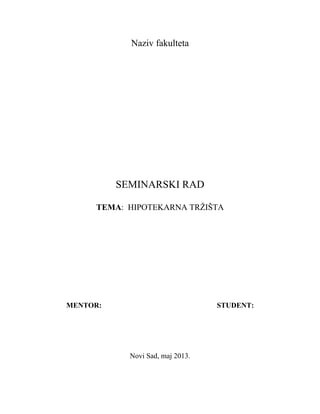 Hipotekarna tržišta