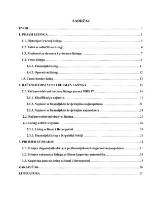 Računovodstveni tretman lizinga