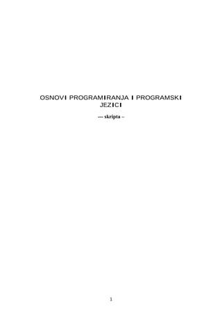 Osnovni programiranja i programski jezici