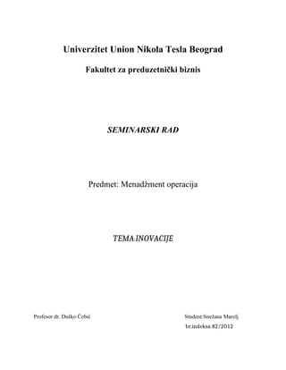 Inovacije: seminarski rad