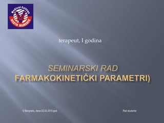 Farmakokinetički parametri