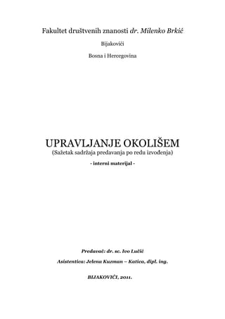 Upravljanje okolišem