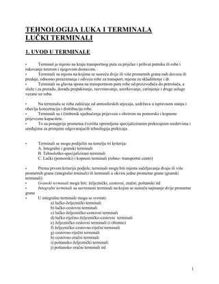 Tehnologija luka i terminala – Lučki terminali