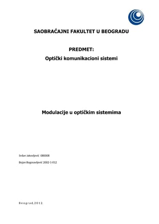 Modulacije u optičkim sistemima