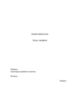 Analiza mobinga: vrste, faze, posledice i prevencija