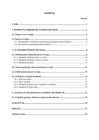 Specifičnosti interne revizije u javnom sektoru