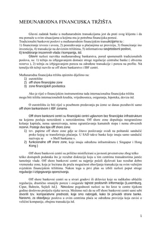 Međunarodna financijska tržišta