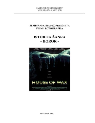 Istorija žanra – Horor