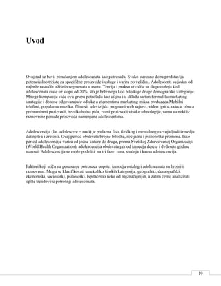 Ponašanje adolescenata kao potrošača