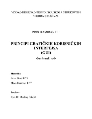 Principi grafičkih korisničkih interfejsa