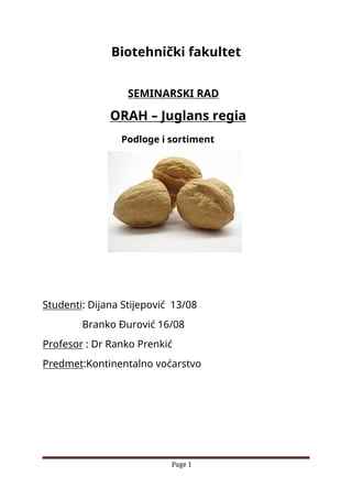 ORAH – Juglans regia