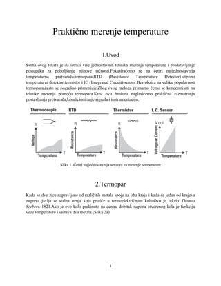 Praktično merenje temperature – Senzori pretvarači i aktuatori