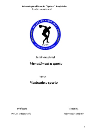 Osnovne funkcije menadzmenta u sportu