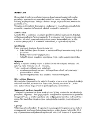 Psihijatrija: demencija, depresija, fobije i drugi poremećaji