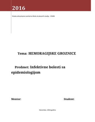 HEMORAGIJSKE GROZNICE