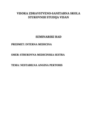 NESTABILNA ANGINA PEKTORIS