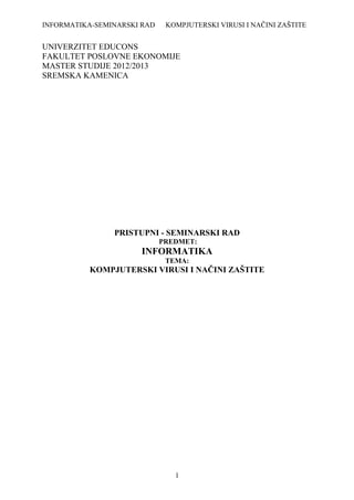 Kompjuterski virusi i načini zaštite