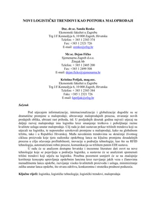 Novi logistički trendovi kao potpora maloprodaji