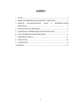 Modeli kombinovanja razreda u odeljenju