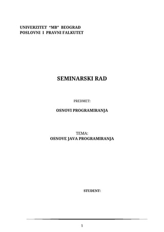 Osnove java programiranja