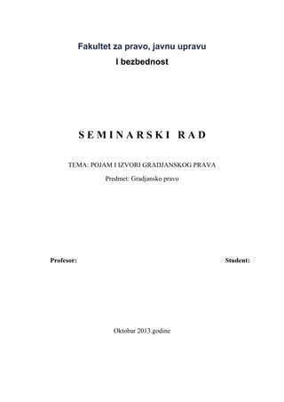 Pojam i vrste izvora gradjanskog prava