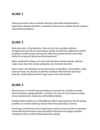 Metrike merenja softverskih karakteristika u upravljanju opsegom projekta