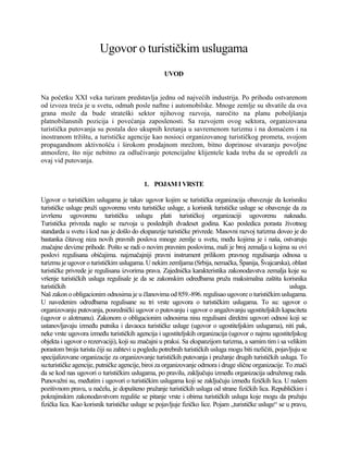 Ugovor o turističkim uslugama