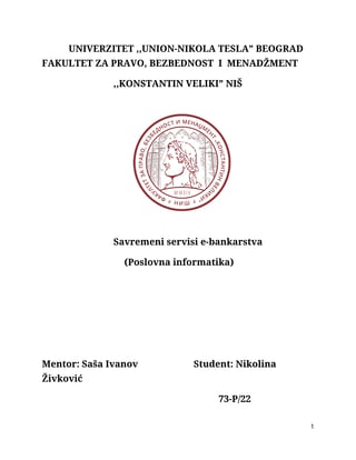 Savremeni servisi e-bankarstva
