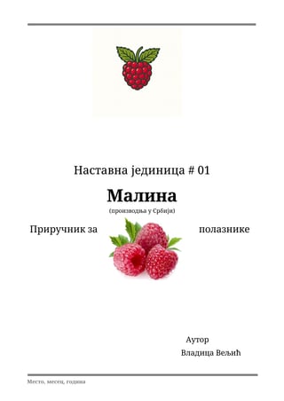 Malina: proizvodnja u Srbiji – priručnik