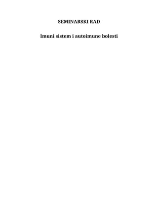 Imuni sistem i autoimune bolesti