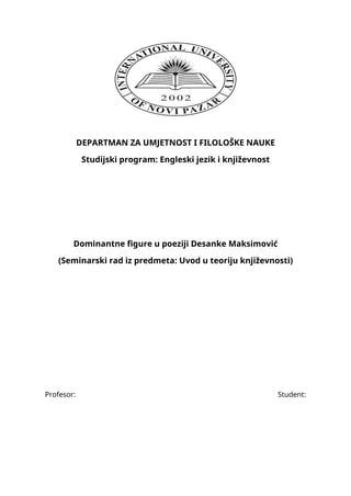 Dominantne figure u poeziji Desanke Maksimović