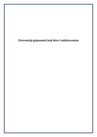 Prevencija gojaznosti kod dece i adolescenata