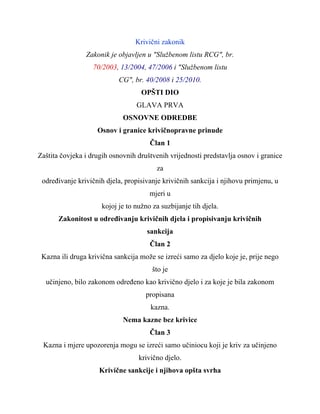 Krivični zakonik CG 2011
