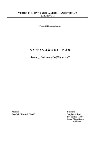 Instrumenti tržišta novca