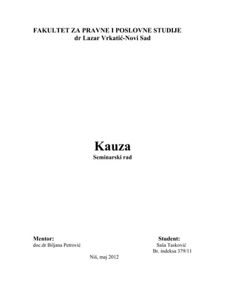 Kauza: seminarski rad