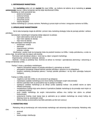 Osnove marketinga: definicija, upravljanje i analiza tržišta