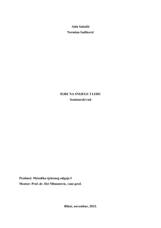 Igre na snijegu i ledu