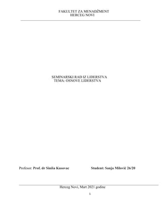 Osnove liderstva: stilovi, ponašanje i etika
