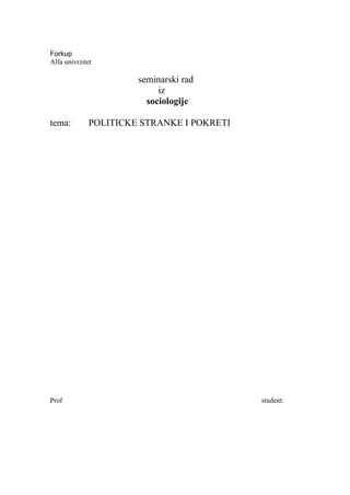 Političke stranke i pokreti