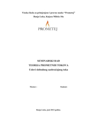 Uslovi slobodnog saobrađajnog toka