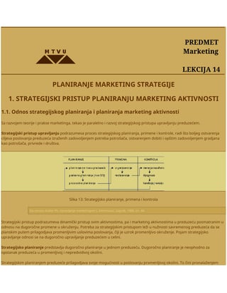 Planiranje marketing aktivnosti