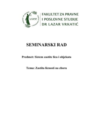 Zaštita ličnosti na zboru