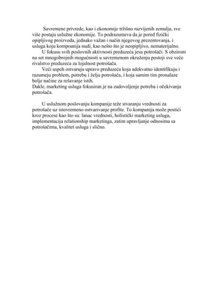 Stvaranje vrednosti u uslužnom poslovanju