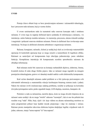 Poslovna informatika – Arhitektura računara