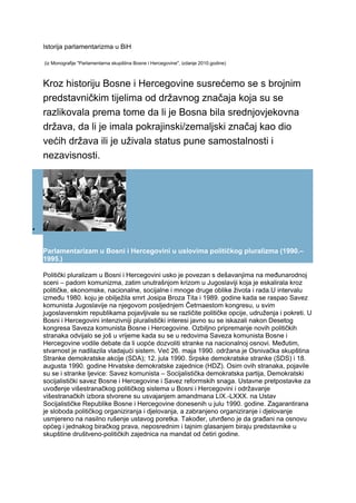 Istorija parlamentarizma u BiH