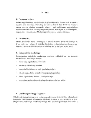 Pitanja i odgovori iz marketinga