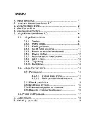 Pokazatelji poslovanja Komercijalne banke